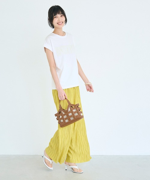 coca(coca)(コカ)の「フレンチスリーブ刺繍Tシャツ(Tシャツ/カットソー・レディース・ブラック/ホワイト・S/XL/L/M)」の5枚目の写真