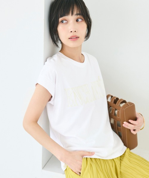 coca(coca)(コカ)の「フレンチスリーブ刺繍Tシャツ(Tシャツ/カットソー・レディース・ブラック/ホワイト・S/XL/L/M)」の7枚目の写真