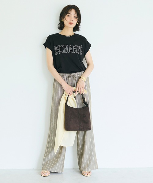 coca(coca)(コカ)の「フレンチスリーブ刺繍Tシャツ(Tシャツ/カットソー・レディース・ブラック/ホワイト・S/XL/L/M)」の9枚目の写真