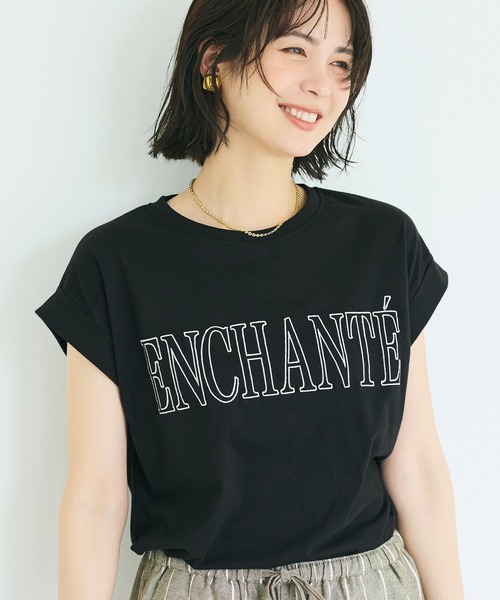 coca(coca)(コカ)の「フレンチスリーブ刺繍Tシャツ(Tシャツ/カットソー・レディース・ブラック/ホワイト・S/XL/L/M)」の11枚目の写真