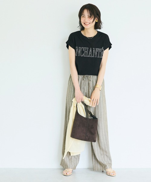 coca(coca)(コカ)の「フレンチスリーブ刺繍Tシャツ(Tシャツ/カットソー・レディース・ブラック/ホワイト・S/XL/L/M)」の13枚目の写真