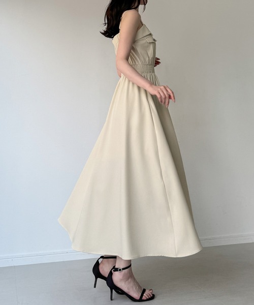 junoah（ジュノア）の「ミリタリーフレアキャミワンピース（ワンピース・レディース・ブラック/アイボリー/ブルーグレー・SMALL/MEDIUM/LARGE）」の7枚目の写真