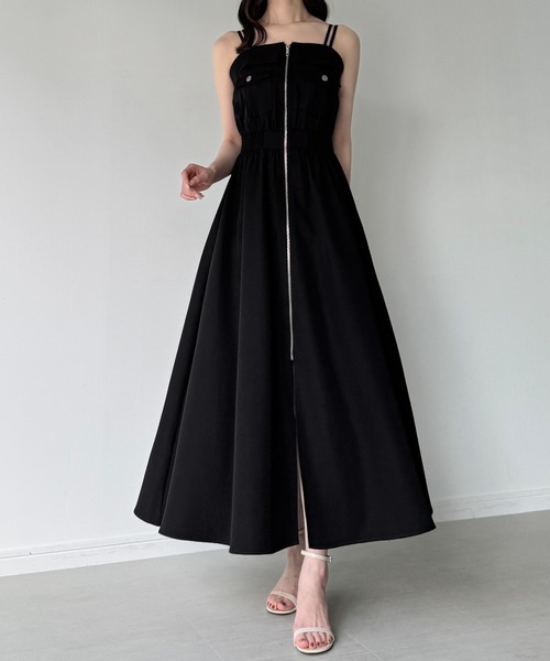 junoah（ジュノア）の「ミリタリーフレアキャミワンピース（ワンピース・レディース・ブラック/アイボリー/ブルーグレー・SMALL/MEDIUM/LARGE）」の8枚目の写真