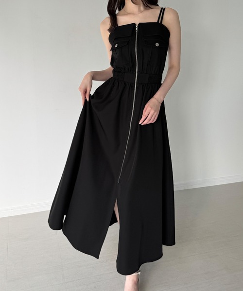 junoah（ジュノア）の「ミリタリーフレアキャミワンピース（ワンピース・レディース・ブラック/アイボリー/ブルーグレー・SMALL/MEDIUM/LARGE）」の10枚目の写真