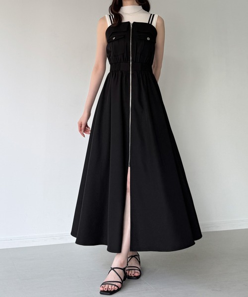 junoah（ジュノア）の「ミリタリーフレアキャミワンピース（ワンピース・レディース・ブラック/アイボリー/ブルーグレー・SMALL/MEDIUM/LARGE）」の12枚目の写真