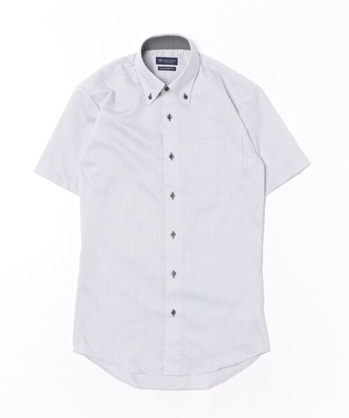 TOKYO SHIRTS(トウキョウシャツ)の「【超形態安定】【吸水速乾】 形態安定ノンアイロン ドゥエボットーニ 半袖ビジネスワイシャツ(ビジネスシャツ・メンズ・グレー・首回り41cm/首回り42cm/首回り43cm/首回り37cm/首回り39cm)」の6枚目の写真