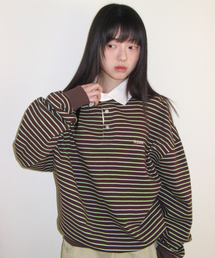 RUGBY STRIPE SWEATSHIRT BROWN