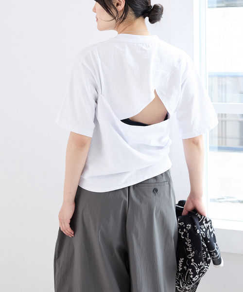 IENA(イエナ)の「FOLKIN' VIOLETTE ROOM BACK OPEN TEE Tシャツ FVR26411(Tシャツ/カットソー・レディース・ホワイト/ブルー・FREE)」の12枚目の写真