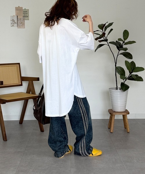RCD(アールシーディー)の「ミニポケット付きオーバーサイズ無地Tシャツ(Tシャツ/カットソー・レディース・杢グレー/ブラック/オフホワイト・M)」の16枚目の写真
