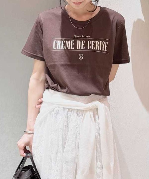 FRAY I.D(フレイアイディー)の「グラフィックプリントコンパクトTシャツ(Tシャツ/カットソー・レディース・ブラウン/ホワイト/ミント・F)」の1枚目の写真