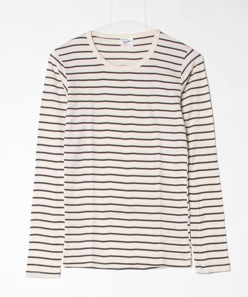 MILLER(ミラー)の「"02"≪Robert P. Miller≫パックT パネルリブ 長袖 Tシャツ(Tシャツ/カットソー・レディース・ブラック/オフホワイト/グレー/ブラック系1/ネイビー系1/ブラウン系1/ホワイト系1・FREE)」の3枚目の写真