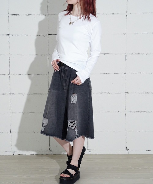 MILLER(ミラー)の「"02"≪Robert P. Miller≫パックT パネルリブ 長袖 Tシャツ(Tシャツ/カットソー・レディース・ブラック/オフホワイト/グレー/ブラック系1/ネイビー系1/ブラウン系1/ホワイト系1・FREE)」の21枚目の写真
