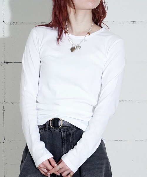 MILLER(ミラー)の「"02"≪Robert P. Miller≫パックT パネルリブ 長袖 Tシャツ(Tシャツ/カットソー・レディース・ブラック/オフホワイト/グレー/ブラック系1/ネイビー系1/ブラウン系1/ホワイト系1・FREE)」の22枚目の写真