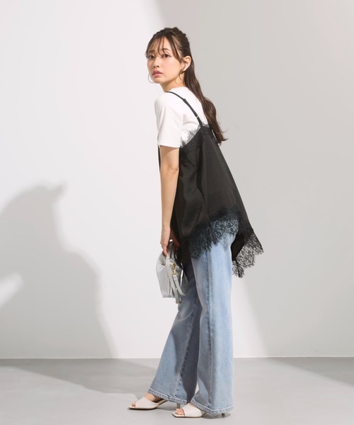 COHINA(コヒナ)の「レースサテンアシメキャミソール 【低身長・小柄女性】(キャミソール・レディース・ブラック/オフホワイト/グレイッシュベージュ・ONE SIZE)」の22枚目の写真