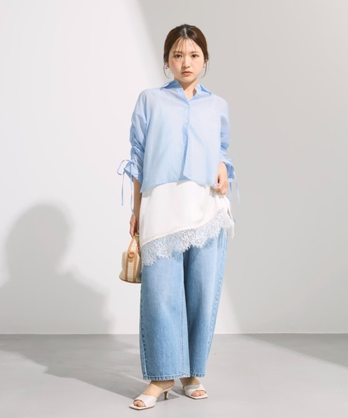 COHINA(コヒナ)の「レースサテンアシメキャミソール 【低身長・小柄女性】(キャミソール・レディース・ブラック/オフホワイト/グレイッシュベージュ・ONE SIZE)」の18枚目の写真