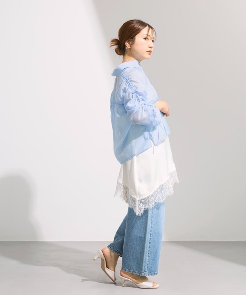 COHINA(コヒナ)の「レースサテンアシメキャミソール 【低身長・小柄女性】(キャミソール・レディース・ブラック/オフホワイト/グレイッシュベージュ・ONE SIZE)」の19枚目の写真