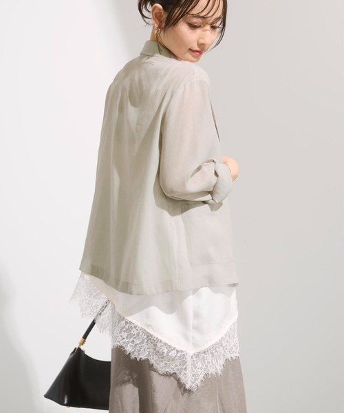 COHINA(コヒナ)の「レースサテンアシメキャミソール 【低身長・小柄女性】(キャミソール・レディース・ブラック/オフホワイト/グレイッシュベージュ・ONE SIZE)」の15枚目の写真