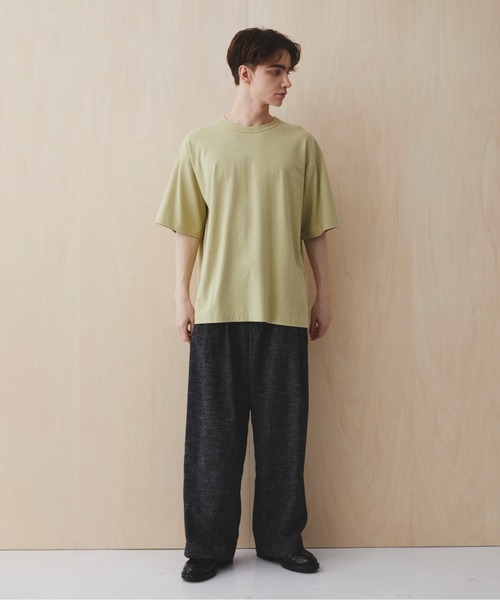 PUBLIC TOKYO(パブリックトウキョウ)の「トリプルタックワイドパンツ /夏服/ウエストゴム/ルーズ/ウォッシャブル(その他パンツ・メンズ・ブラック/マルチ・1/2)」の6枚目の写真