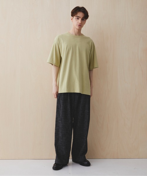 PUBLIC TOKYO(パブリックトウキョウ)の「トリプルタックワイドパンツ /夏服/ウエストゴム/ルーズ/ウォッシャブル(その他パンツ・メンズ・ブラック/マルチ・1/2)」の7枚目の写真