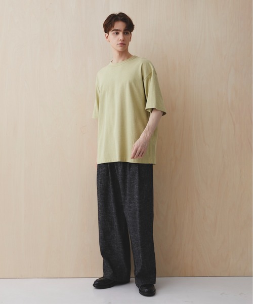 PUBLIC TOKYO(パブリックトウキョウ)の「トリプルタックワイドパンツ /夏服/ウエストゴム/ルーズ/ウォッシャブル(その他パンツ・メンズ・ブラック/マルチ・1/2)」の8枚目の写真