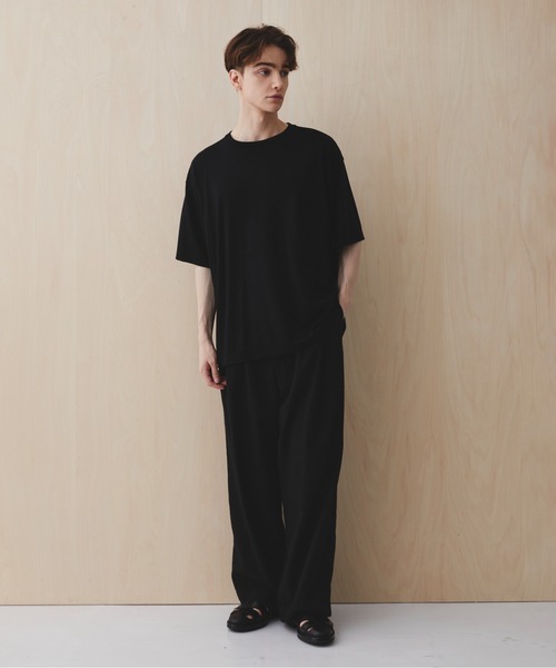 PUBLIC TOKYO(パブリックトウキョウ)の「トリプルタックワイドパンツ /夏服/ウエストゴム/ルーズ/ウォッシャブル(その他パンツ・メンズ・ブラック/マルチ・1/2)」の20枚目の写真