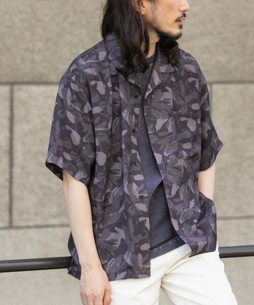 ITEMS URBANRESEARCH(アイテムズ アーバンリサーチ)の「ボタニカルプリント オープンカラー 半袖シャツ(シャツ/ブラウス・メンズ・ブラック/モカ/グレー/ブルー系その他・LARGE/MEDIUM)」の20枚目の写真