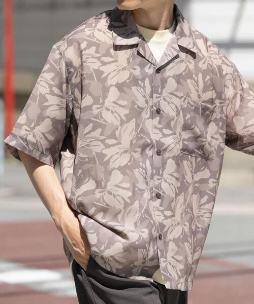 ITEMS URBANRESEARCH(アイテムズ アーバンリサーチ)の「ボタニカルプリント オープンカラー 半袖シャツ(シャツ/ブラウス・メンズ・ブラック/モカ/グレー/ブルー系その他・LARGE/MEDIUM)」の5枚目の写真