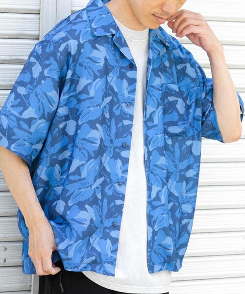 ITEMS URBANRESEARCH(アイテムズ アーバンリサーチ)の「ボタニカルプリント オープンカラー 半袖シャツ(シャツ/ブラウス・メンズ・ブラック/モカ/グレー/ブルー系その他・LARGE/MEDIUM)」の12枚目の写真