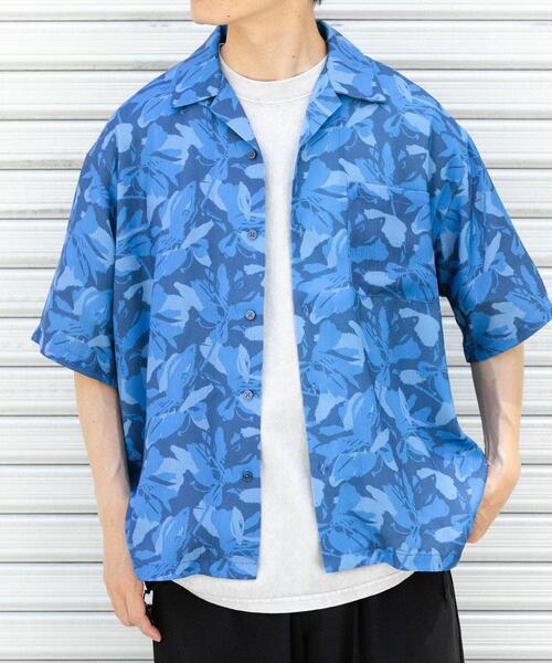 ITEMS URBANRESEARCH(アイテムズ アーバンリサーチ)の「ボタニカルプリント オープンカラー 半袖シャツ(シャツ/ブラウス・メンズ・ブラック/モカ/グレー/ブルー系その他・LARGE/MEDIUM)」の13枚目の写真