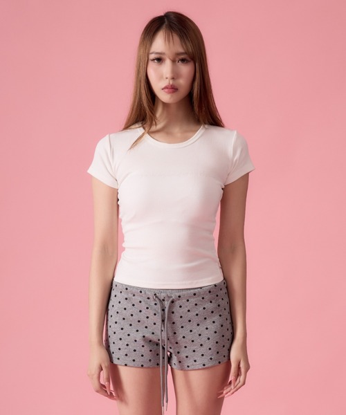 mindseeker girls(マインドシーカーガールズ)の「Spider Lace-Up Compact T-Shirt / スパイダーレースアップコンパクトTシャツ(Tシャツ/カットソー・レディース・ホワイト/グレー/ブラック・FREE)」の4枚目の写真