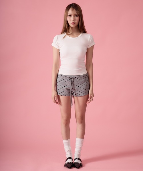 mindseeker girls(マインドシーカーガールズ)の「Spider Lace-Up Compact T-Shirt / スパイダーレースアップコンパクトTシャツ(Tシャツ/カットソー・レディース・ホワイト/グレー/ブラック・FREE)」の10枚目の写真