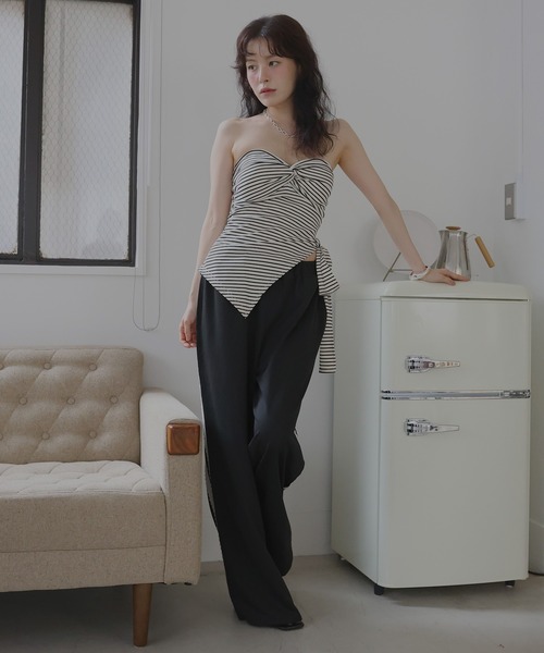 Mili affinity(ミリアフィニティー)の「レースラインスウェットパンツ(スウェットパンツ・レディース・ブラック/ネイビー/ピンク/杢グレー・FREE)」の7枚目の写真