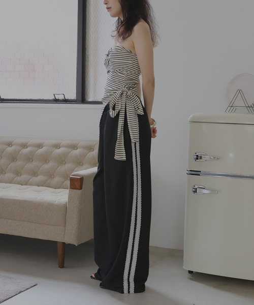 Mili affinity(ミリアフィニティー)の「レースラインスウェットパンツ(スウェットパンツ・レディース・ブラック/ネイビー/ピンク/杢グレー・FREE)」の11枚目の写真