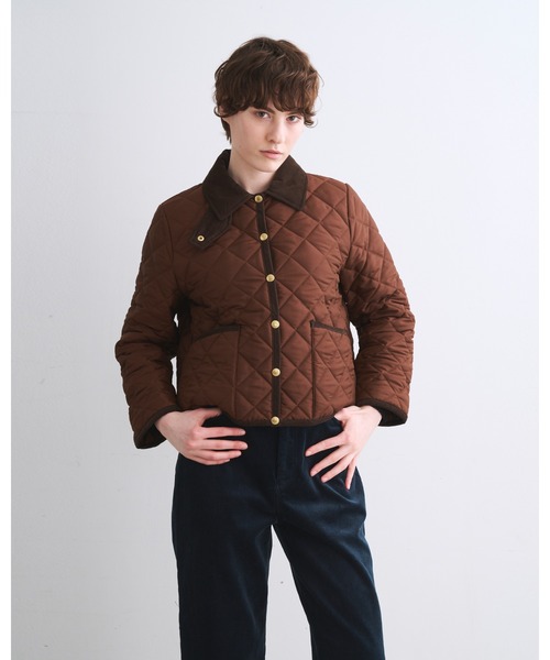 Traditional Weatherwear(トラディショナルウェザーウェア)の「WAVERLY A-LINE(ダウンジャケット/コート・レディース・ネイビー/ブラウン/ブラック×ブラック/アイボリー・36/34/32)」の5枚目の写真