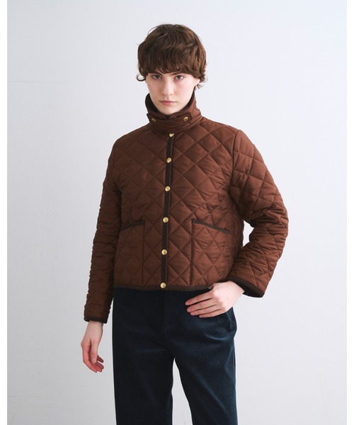 Traditional Weatherwear(トラディショナルウェザーウェア)の「WAVERLY A-LINE(ダウンジャケット/コート・レディース・ネイビー/ブラウン/ブラック×ブラック/アイボリー・36/34/32)」の10枚目の写真
