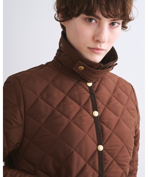 Traditional Weatherwear(トラディショナルウェザーウェア)の「WAVERLY A-LINE(ダウンジャケット/コート・レディース・ネイビー/ブラウン/ブラック×ブラック/アイボリー・36/34/32)」の11枚目の写真