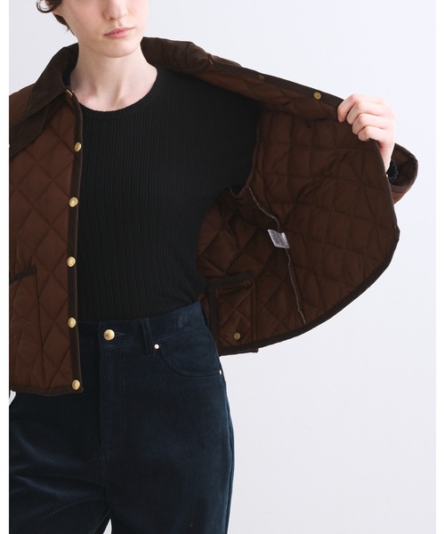 Traditional Weatherwear(トラディショナルウェザーウェア)の「WAVERLY A-LINE(ダウンジャケット/コート・レディース・ネイビー/ブラウン/ブラック×ブラック/アイボリー・36/34/32)」の12枚目の写真