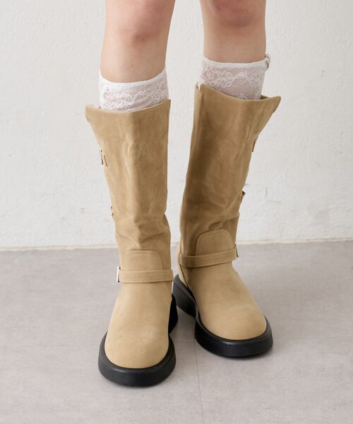 mystic(ミスティック)の「サイドベルトミドルブーツ(ブーツ・レディース・ブラック/ベージュ・SMALL/MEDIUM/LARGE)」の22枚目の写真
