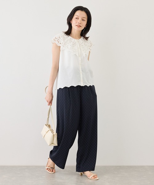 ROPE' PICNIC(ロペピクニック)の「刺繍フリルブラウス(シャツ/ブラウス・レディース・ホワイト/ブラック/ダークブラウン/サックスブルー・FREE)」の15枚目の写真