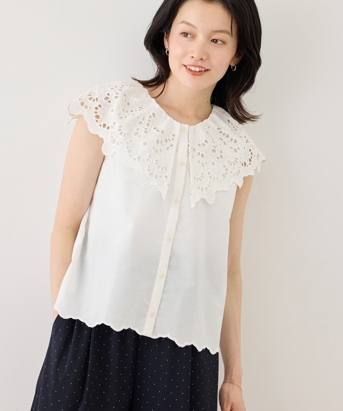 ROPE' PICNIC(ロペピクニック)の「刺繍フリルブラウス(シャツ/ブラウス・レディース・ホワイト/ブラック/ダークブラウン/サックスブルー・FREE)」の18枚目の写真