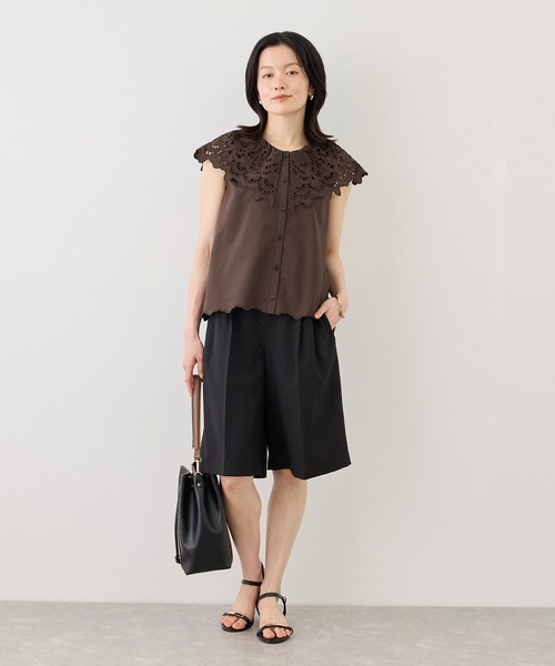 ROPE' PICNIC(ロペピクニック)の「刺繍フリルブラウス(シャツ/ブラウス・レディース・ホワイト/ブラック/ダークブラウン/サックスブルー・FREE)」の21枚目の写真