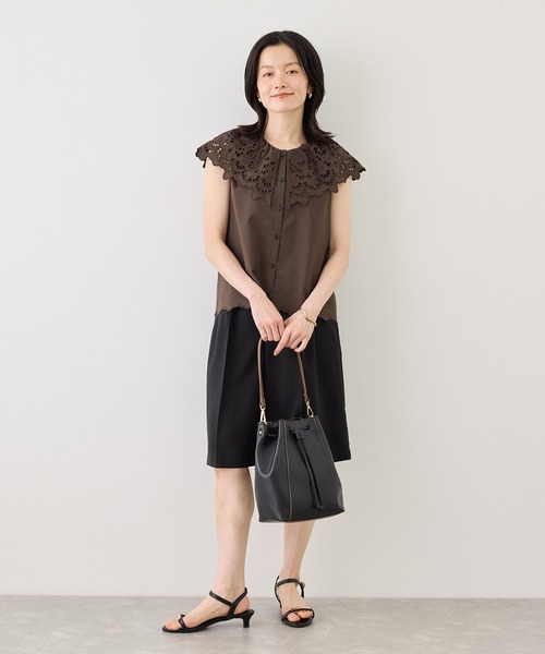 ROPE' PICNIC(ロペピクニック)の「刺繍フリルブラウス(シャツ/ブラウス・レディース・ホワイト/ブラック/ダークブラウン/サックスブルー・FREE)」の22枚目の写真