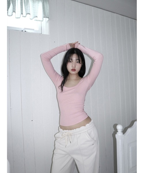 CladdA（クラタ）の「essential basic t（Tシャツ/カットソー・レディース・コーラルピンク・FREE）」の6枚目の写真