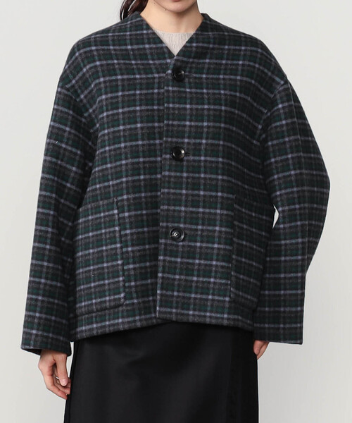 LE GLAZIK(ルグラジック)の「LE GLAZIK | ウールリバー ジャケット WOMEN(ノーカラージャケット・レディース・ブルー系その他5/ブルー系その他/ベージュ系その他・36)」の22枚目の写真