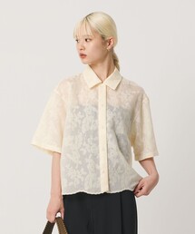 セルロースポリエステル クロスステッチ シャツ ウォッシャブル