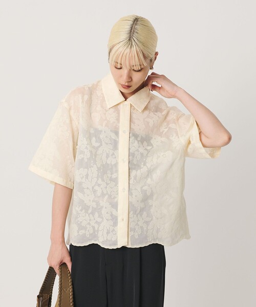 BEAUTY&YOUTH UNITED ARROWS(ビューティーアンドユースユナイテッドアローズ)の「セルロースポリエステル クロスステッチ シャツ ウォッシャブル(シャツ/ブラウス・レディース・オフホワイト/ブラック/シャーベット・FREE)」の18枚目の写真