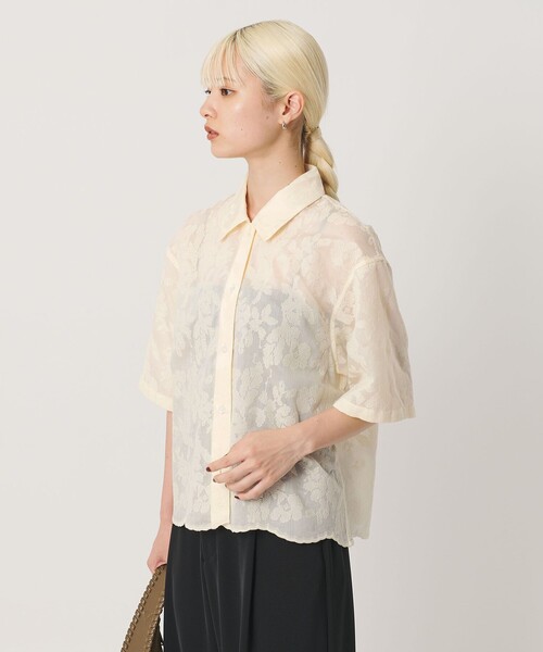 BEAUTY&YOUTH UNITED ARROWS(ビューティーアンドユースユナイテッドアローズ)の「セルロースポリエステル クロスステッチ シャツ ウォッシャブル(シャツ/ブラウス・レディース・オフホワイト/ブラック/シャーベット・FREE)」の19枚目の写真