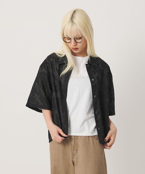 BEAUTY&YOUTH UNITED ARROWS(ビューティーアンドユースユナイテッドアローズ)の「セルロースポリエステル クロスステッチ シャツ ウォッシャブル(シャツ/ブラウス・レディース・オフホワイト/ブラック/シャーベット・FREE)」の22枚目の写真