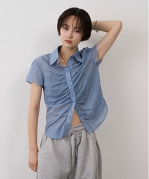 Mini Check Shirring Shirt / ミニチェックシャーリングシャツ