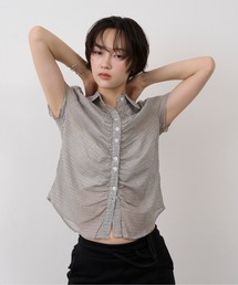 Mini Check Shirring Shirt / ミニチェックシャーリングシャツ